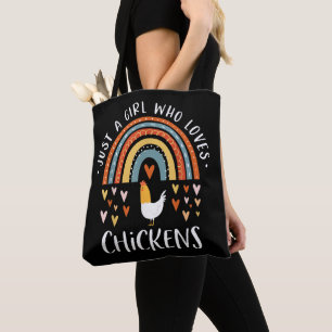 Just A Girl Who Loves Chickens Rainbow Gifts Poult Tote Bag