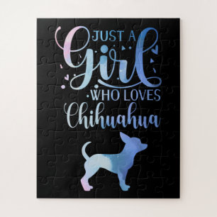 Just A Girl Who Loves Chihuahua Dog Owner Lady Jigsaw Puzzle