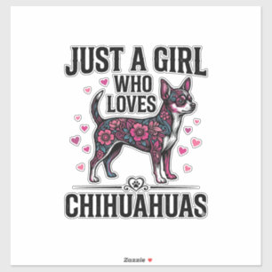 Just A Girl Who Loves Chihuahuas Vintage Dog Desig