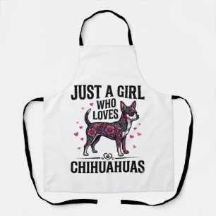 Just A Girl Who Loves Chihuahuas Vintage Dog Desig Apron