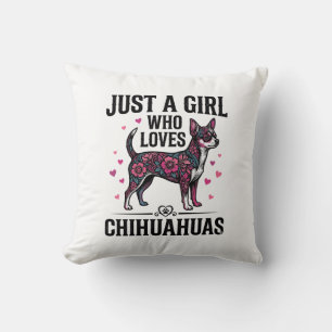 Just A Girl Who Loves Chihuahuas Vintage Dog Desig Cushion