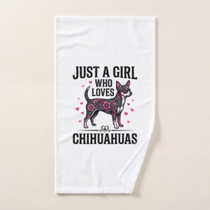 Just A Girl Who Loves Chihuahuas Vintage Dog Desig Hand Towel