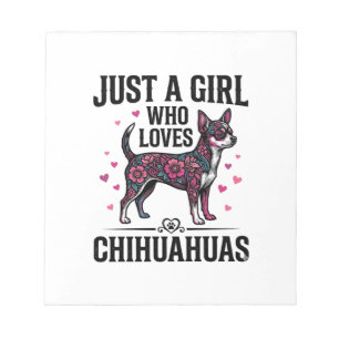 Just A Girl Who Loves Chihuahuas Vintage Dog Desig Notepad