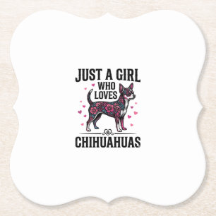 Just A Girl Who Loves Chihuahuas Vintage Dog Desig Paper Coaster