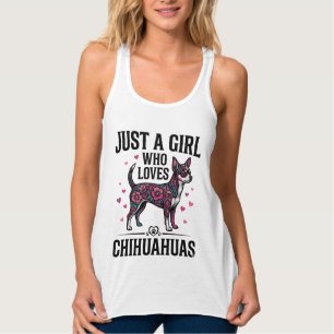 Just A Girl Who Loves Chihuahuas Vintage Dog Desig Singlet