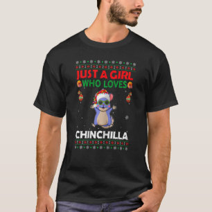 Just A Girl Who Loves Chinchilla Matching Christma T-Shirt