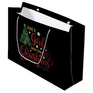 Just A Girl Who Loves Christmas 2 Large Gift Bag