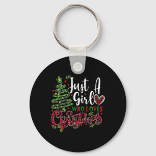Just a Girl who Loves Christmas a Gift for XMAS Wo Key Ring