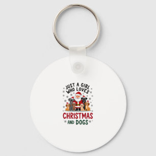Just A Girl Who Loves Christmas And Dogs Holiday X Key Ring