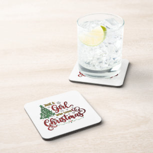 Just A Girl Who Loves Christmas Coaster