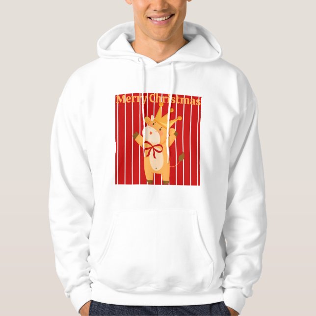 Just A Girl Who Loves Christmas ,Cute Cow Xmas  Hoodie (Front)