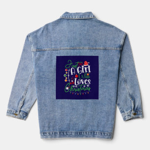 Just A Girl Who Loves Christmas Denim Jacket