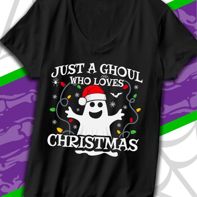 Just A Girl Who Loves Christmas Funny Halloween T-Shirt (Creator Uploaded)