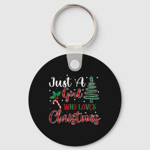 Just A Girl Who Loves Christmas Funny Xmas Women G Key Ring