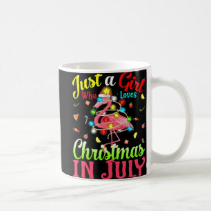 Just A Girl Who Loves Christmas In July Flamingo  Coffee Mug