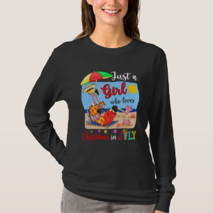 Just A Girl Who Loves Christmas In July Flamingo S T-Shirt