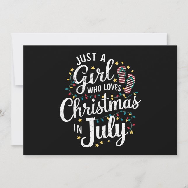 Just A Girl Who Loves Christmas in July Summer Invitation (Front)