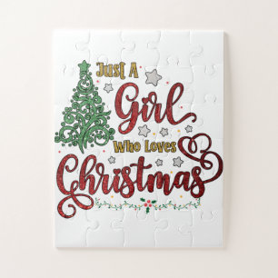Just A Girl Who Loves Christmas Jigsaw Puzzle