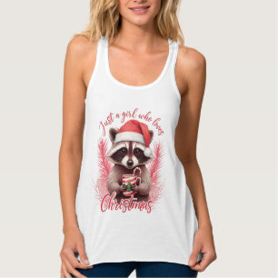 Just A Girl Who Loves Christmas Racoon-71692 Singlet