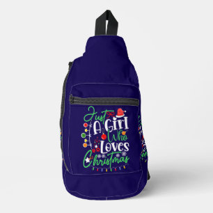 Just A Girl Who Loves Christmas Sling Bag