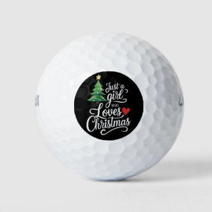 Just A Girl Who Loves Christmas Tree Family Gift Golf Balls