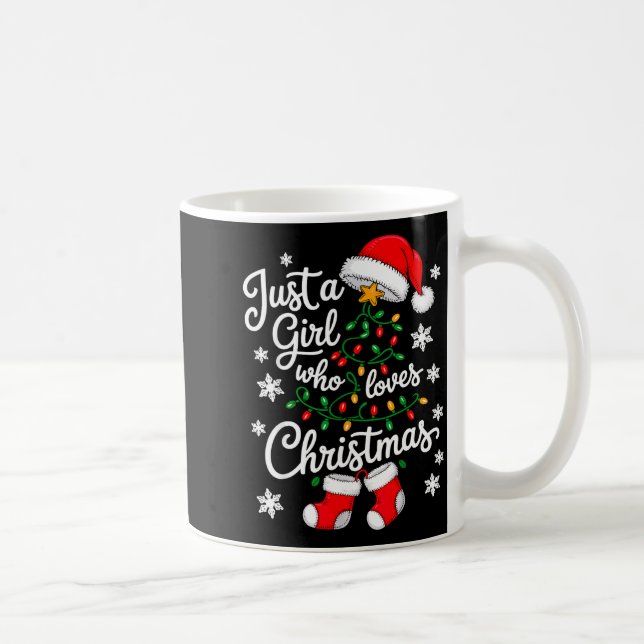 Just A Girl Who Loves Christmas Tree Xmas  Coffee Mug (Right)