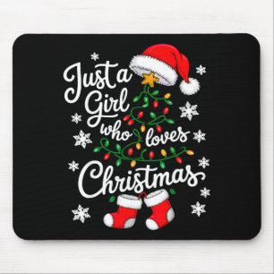 Just A Girl Who Loves Christmas Tree Xmas  Mouse Pad