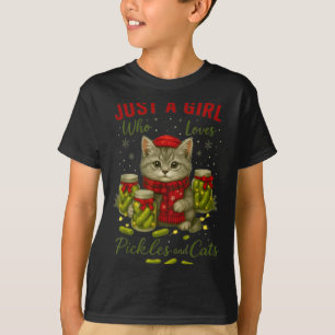 Just A Girl Who Loves Ckles And Cats Christmas T-Shirt