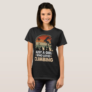 Just a Girl Who Loves Climbing Retro Vintage T-Shirt
