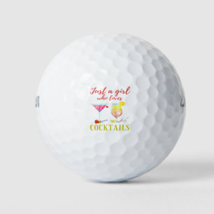 Just a Girl Who Loves Cocktails  Cute Golf Balls