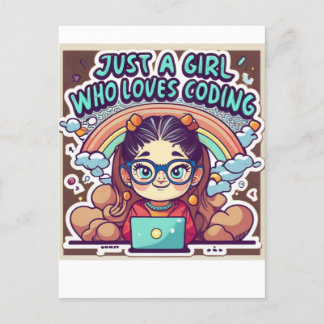 Just A Girl Who Loves Coding Geek Coding Women Postcard