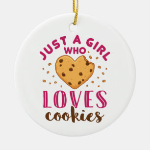 Just a Girl Who Loves Cookies Cookie Lover Ceramic Tree Decoration