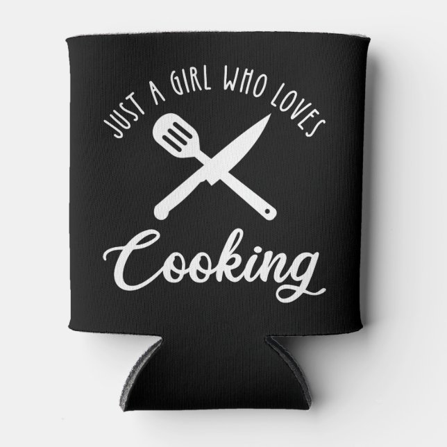 Just A Girl Who Loves Cooking Can Cooler (Front)