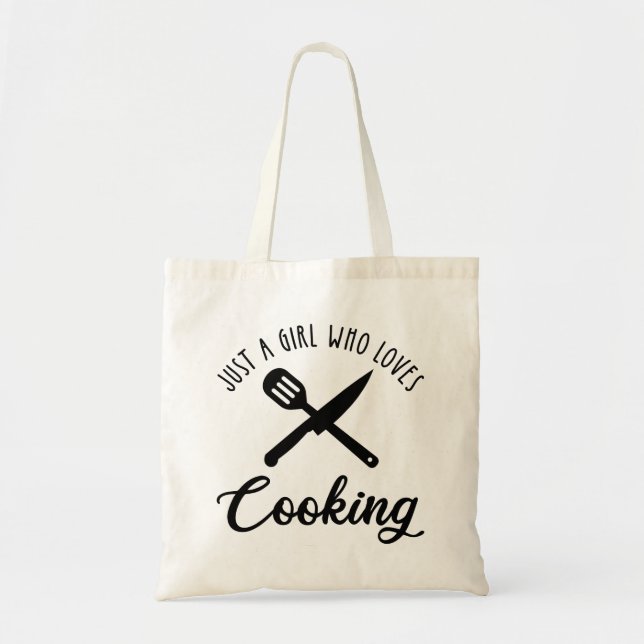 Just A Girl Who Loves Cooking Tote Bag (Front)