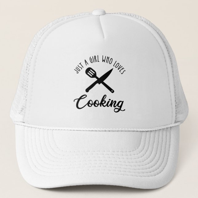 Just A Girl Who Loves Cooking Trucker Hat (Front)