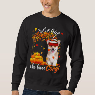 Just A Girl Who Loves Corgi Dog Thanksgiving Sweatshirt