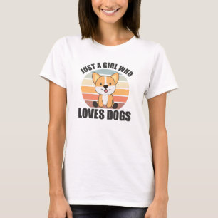 Just A Girl who loves Corgis Kawaii Dog Corgi T-Shirt