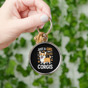 Just A Girl Who Loves Corgis Key Ring