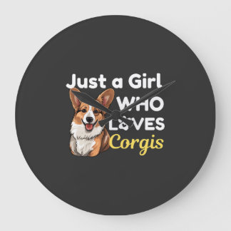Just a Girl Who Loves Corgis Large Clock