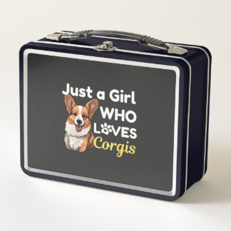 Just a Girl Who Loves Corgis Metal Lunch Box