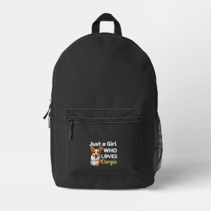 Just a Girl Who Loves Corgis Printed Backpack