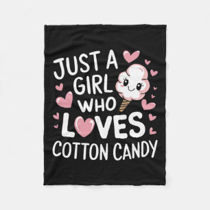 Just A Girl Who Loves Cotton Candy Sticks Cones Fl Fleece Blanket
