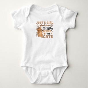 Just A Girl Who Loves Country Music And Cats Baby Bodysuit