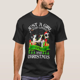 Just A Girl Who Loves Cow Christmas Xmas T-Shirt