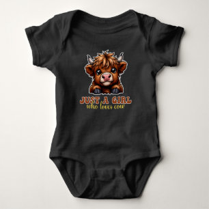 Just A Girl Who Loves Cow Highland Lover Gift Baby Bodysuit