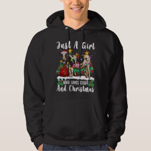 Just A Girl Who Loves Cows And Christmas Family Ug Hoodie