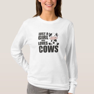 Just A Girl Who Loves Cows Cow Farm Calf T-Shirt