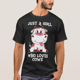 Just A Girl Who Loves Cows Cute Christmas T-Shirt