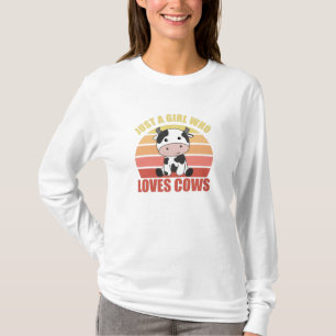 Just A Girl Who Loves Cows Cute Cow Animal Farm T-Shirt