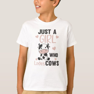 Just A Girl Who Loves Cows Cute Cow Farm Animal T-Shirt